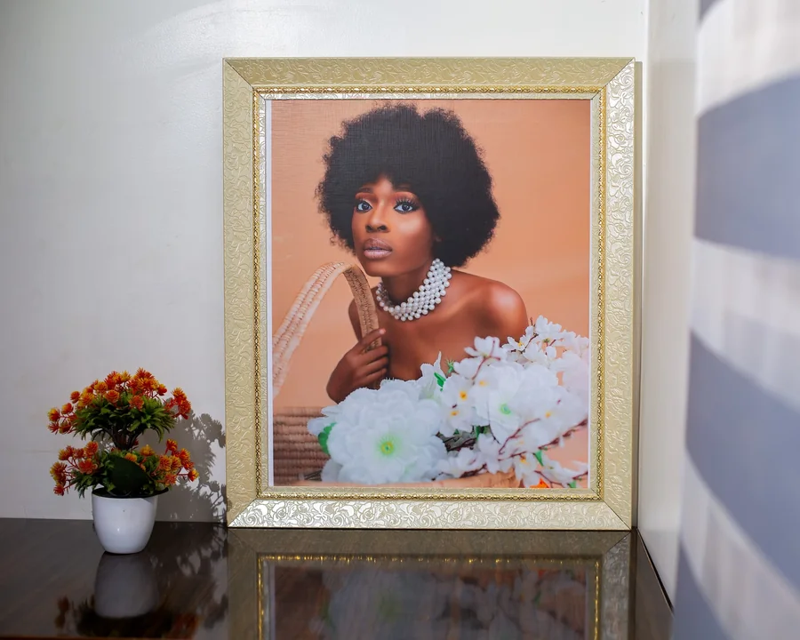 Premium gold portrait picture frame in Abuja